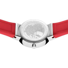 Load image into Gallery viewer, Bering Classic Watch with polished silver case and Red Silicon strap