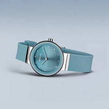 Load image into Gallery viewer, Bering Classic Watch with polished silver case and Blue Silicon strap