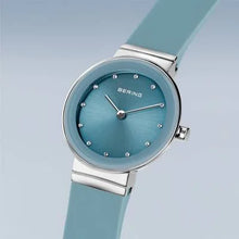 Load image into Gallery viewer, Bering Classic Watch with polished silver case and Blue Silicon strap