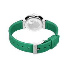 Load image into Gallery viewer, Bering Classic Watch with polished silver case and Green Silicon strap