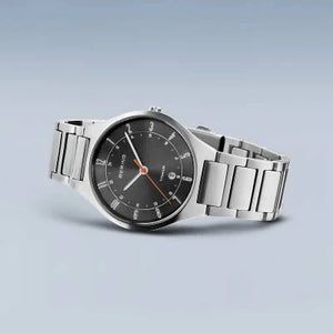 Bering Titanium Brushed Silver Coloured Sunray Dial Mens Watch