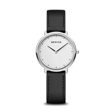Load image into Gallery viewer, Bering Classic Leather Strap Ultra Slim White Face Ladies Watch