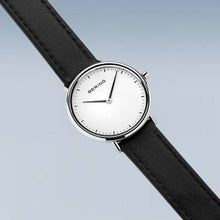 Load image into Gallery viewer, Bering Classic Leather Strap Ultra Slim White Face Ladies Watch