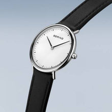 Load image into Gallery viewer, Bering Classic Leather Strap Ultra Slim White Face Ladies Watch