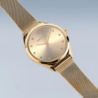Load image into Gallery viewer, Bering Ultra Slim Gold Finish 4.8mm Ladies Watch