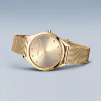 Load image into Gallery viewer, Bering Ultra Slim Gold Finish 4.8mm Ladies Watch