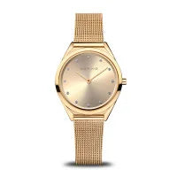 Load image into Gallery viewer, Bering Ultra Slim Gold Finish 4.8mm Ladies Watch
