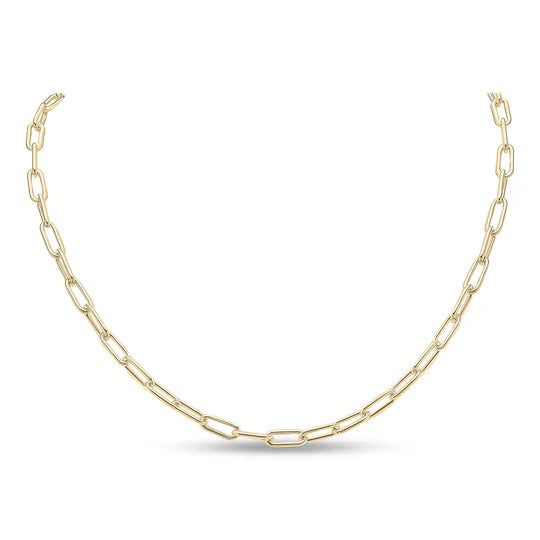 Gold Vermeil Paperclip link Necklace 18"