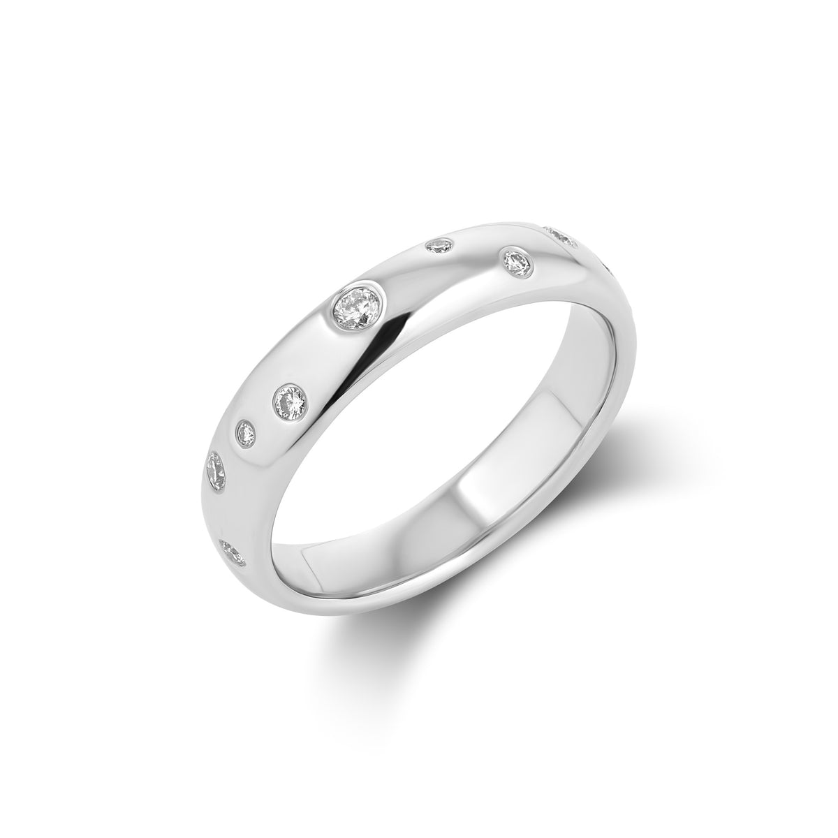 Platinum and Diamond Band Ring