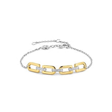 Load image into Gallery viewer, Sterling Silver Gilded Bracelet set with Cubic Zirconia Stones