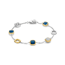 Load image into Gallery viewer, Rhodium plated Silver Stone set bracelet