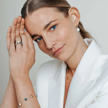 Load image into Gallery viewer, Rhodium plated Silver Stone set bracelet