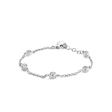 Load image into Gallery viewer, Sterling Silver Bracelet set with Cubic Zirconia Stones