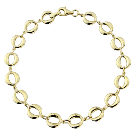 9ct Yellow Gold open Oval Links Necklace, view 3