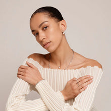 Load image into Gallery viewer, Sterling Silver Pearl and Cubic Zirconia Pendant on Chain