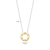 Ti Sento Sterling Silver and 18ct Gold Vermeil Zirconia Circle Necklace, view 4