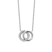Load image into Gallery viewer, Sterling Silver Cubic Zirconia Double Circle Necklace