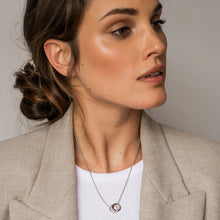 Load image into Gallery viewer, Sterling Silver Cubic Zirconia Double Circle Necklace