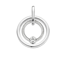 Load image into Gallery viewer, Silver Ti Sento Double Circle Pendant