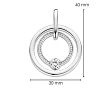 Load image into Gallery viewer, Silver Ti Sento Double Circle Pendant