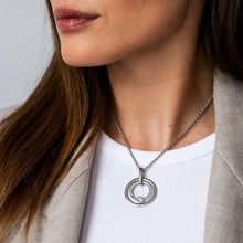 Load image into Gallery viewer, Silver Ti Sento Double Circle Pendant