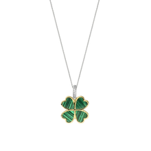 Load image into Gallery viewer, NEW IN - Ti Sento Gold Plated Malachite Green 4 leaf clover Pendant