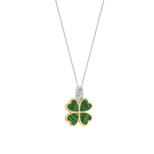 Load image into Gallery viewer, NEW IN - Ti Sento Gold Plated Malachite Green 4 leaf clover Pendant