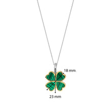 Load image into Gallery viewer, NEW IN - Ti Sento Gold Plated Malachite Green 4 leaf clover Pendant