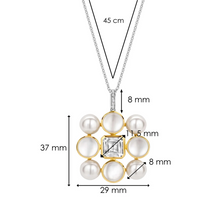 Load image into Gallery viewer, Ti Sento Pearls, Mother of Pearl and CZ Gold Plated Pendant