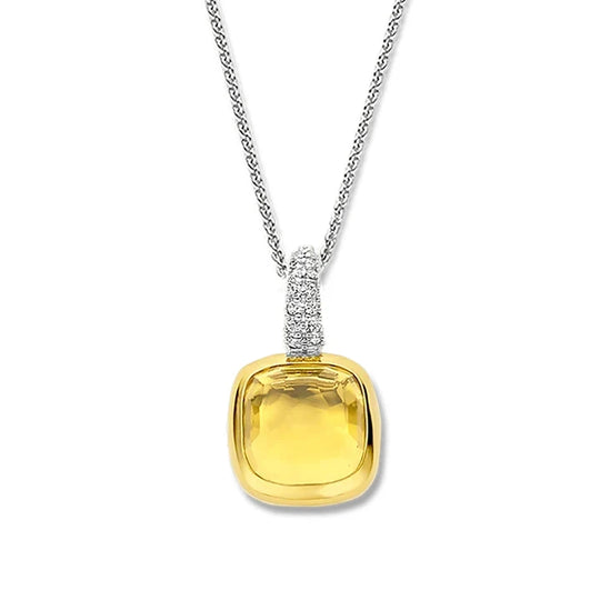 Gold Vermeil Yellow Stone Pendant