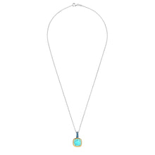 Load image into Gallery viewer, TI SENTO Sterling Silver Vermeil Turquoise Pendant