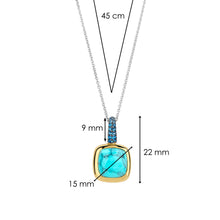 Load image into Gallery viewer, TI SENTO Sterling Silver Vermeil Turquoise Pendant