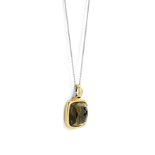 Load image into Gallery viewer, NEW - Sterling Silver and Vermeil Khaki coloured stone Pendant