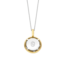 Load image into Gallery viewer, Gold Vermeil Cubic Zirconia round Pendant on chain