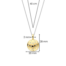 Load image into Gallery viewer, Gold Vermeil Cubic Zirconia round Pendant on chain