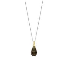 Load image into Gallery viewer, NEW - Sterling Silver and Vermeil Khaki coloured stone Detachable Pendant