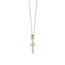 Load image into Gallery viewer, NEW - Sterling Silver Vermeil and Cz set cross Pendant