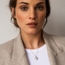 Load image into Gallery viewer, Sterling Silver Heart Shaped Pendant with Pavé set Cubic Zirconia