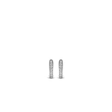 Load image into Gallery viewer, Tennis Oval Hoop Earrings by TI SENTO in Sterling Silver