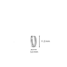 Load image into Gallery viewer, Tennis Oval Hoop Earrings by TI SENTO in Sterling Silver