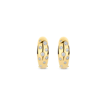 Load image into Gallery viewer, Gold Vermeil Cubic Zirconia Hoop Earrings