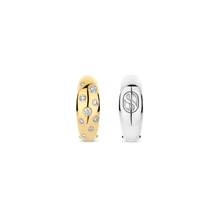 Load image into Gallery viewer, Gold Vermeil Cubic Zirconia Hoop Earrings
