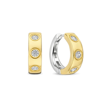 Load image into Gallery viewer, Ti Sento Sterling Silver Vermeil Classic Zirconia Hoops