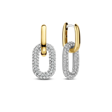 Load image into Gallery viewer, Gold Vermeil and Cubic Zirconia Drop Earrings