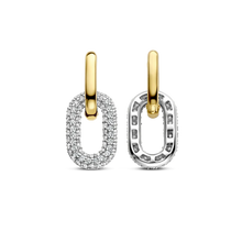 Load image into Gallery viewer, Gold Vermeil and Cubic Zirconia Drop Earrings
