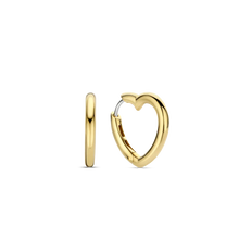 Load image into Gallery viewer, Gold Vermeil Heart Shaped Hoop Earrings