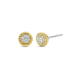 Load image into Gallery viewer, Gold Vermeil Cubic Zirconia Stud Earrings
