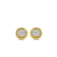 Load image into Gallery viewer, Gold Vermeil Cubic Zirconia Stud Earrings