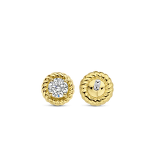 Load image into Gallery viewer, Gold Vermeil Cubic Zirconia Stud Earrings
