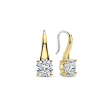 Load image into Gallery viewer, Gold Vermeil Cubic Zirconia Drop Earrings